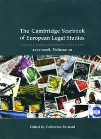 Cambridge Yearbook Of European Legal Studies (UK) 1/2011