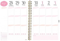Life Planner, kalender 2021 - rosa med ränder 12/2020